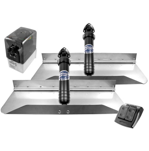 Bennett 30x9 Hydraulic Trim Tab - Complete Kit - with Euro Rocker Switch - Classic Series - 12V - 6BT-50003-29-00 - 309E - 5000329 - Bennett Marine
